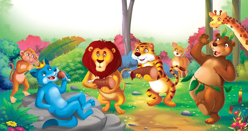  The jackal pretended to be the ruler of the animal world